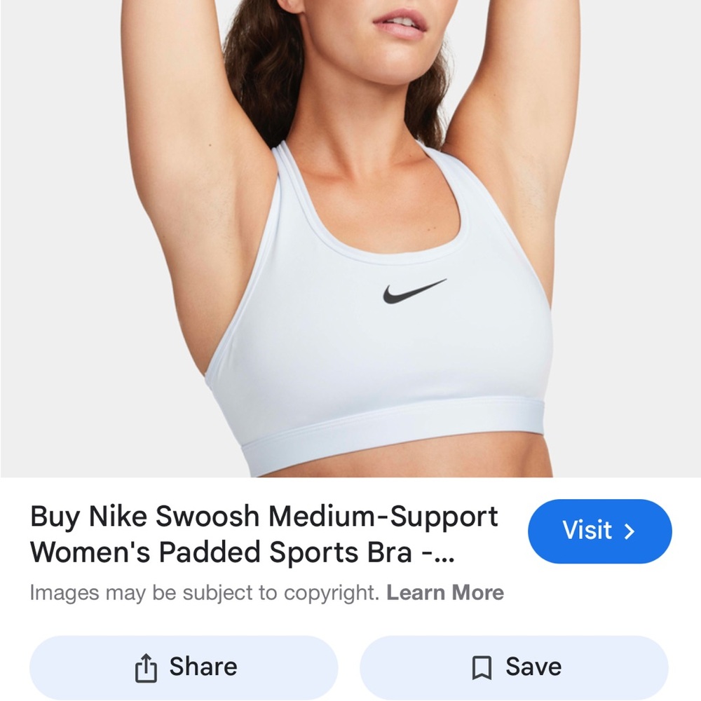 Nike White Sports Bra for Ultimate Comfort and Support